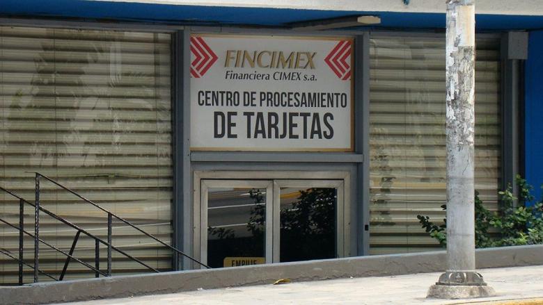 Oficina de FINCIMEX para el procesamiento de sus tarjetas de pago.